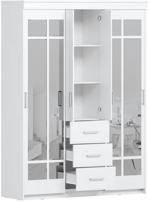 Шкаф-купе Комфорт 6 М (Венге / дуб молочный)