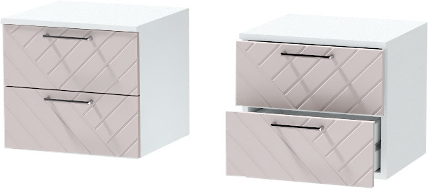 Тумба-6 прикроватная подвесная "Иннэс-7", Белый/Грэй софт