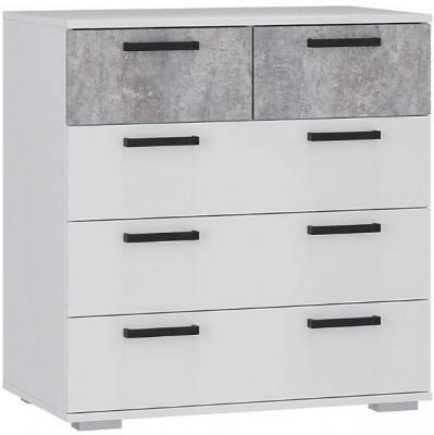 Комод &quot;Стандарт №5&quot; NEW (800х828х460) белый/цемент светлый