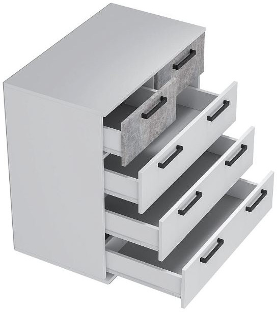 Комод "Стандарт №5" NEW (800х828х460) белый/цемент светлый