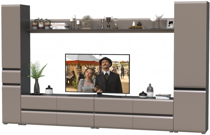 Сидней Комплектация № 107, корпус: антрацит/фасады: МДФ веллюто капучино