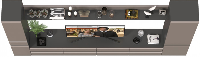 Сидней Комплектация № 107, корпус: антрацит/фасады: МДФ веллюто капучино