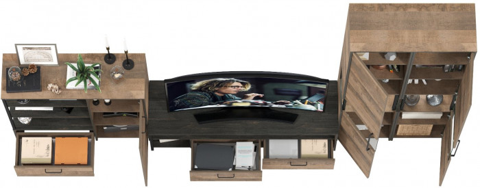 Трувор Гостиная 036, дуб гранж песочный/интра