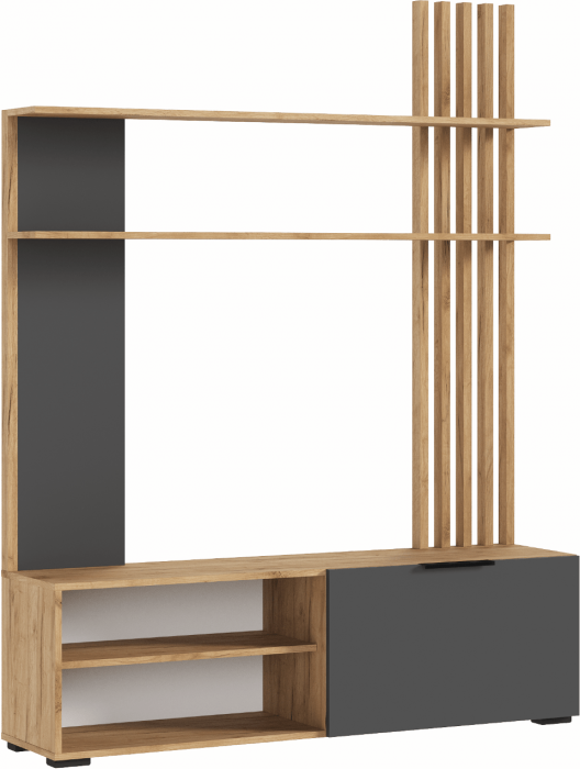 Модульная гостиная Роджина (Белый глянец, Дуб Крафт Золотой)