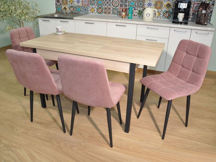 Обеденная группа Колорадо / Стул Х 4 шт. / Дуб Сонома/черный / бид 27