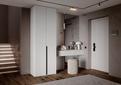 Тумба косметическая со шкафом 2х-ств Марвэл, Белый/Браш вайт