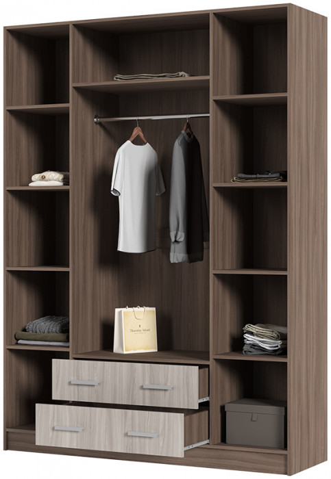 ГАРМОНИЯ ШК 602 М шкаф 4х створчатый (1,6х2,2х0,5) шимо темный/шимо светлый