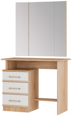 "Сакура" косметический стол (900х1550х450) дуб сонома/белый