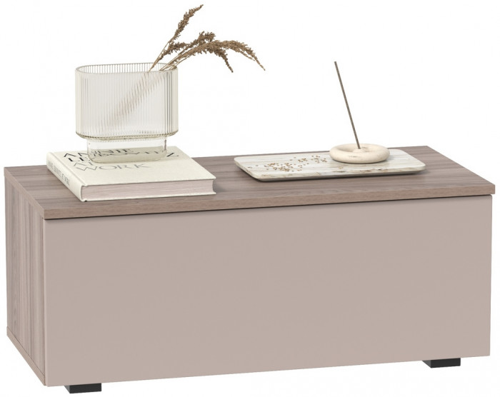 Роквуд Тумба под ТВ 16.54.01, цвет корпус ДСП эмили блаш/фасады МДФ крем, ШхГхВ 76,8х36,8х32 см.