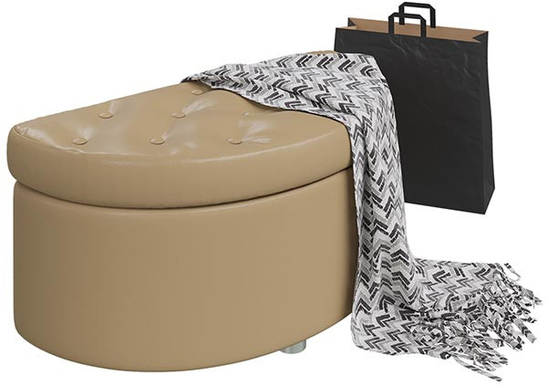 Банкетка 6-5115ксм Луна, искусственная кожа кофе с молоком (кофе с молоком NEXT), ШхГхВ 83х41х43 см.