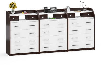 Три комода С-МД-К6 (Шесть), венге/белый шагрень