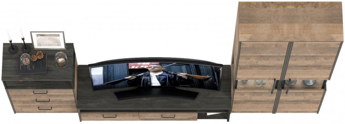 Трувор Гостиная 038, дуб гранж песочный/интра