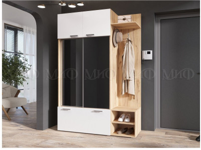 Прихожая Стелла ЛДСП (Крафт / Белый глянец)
