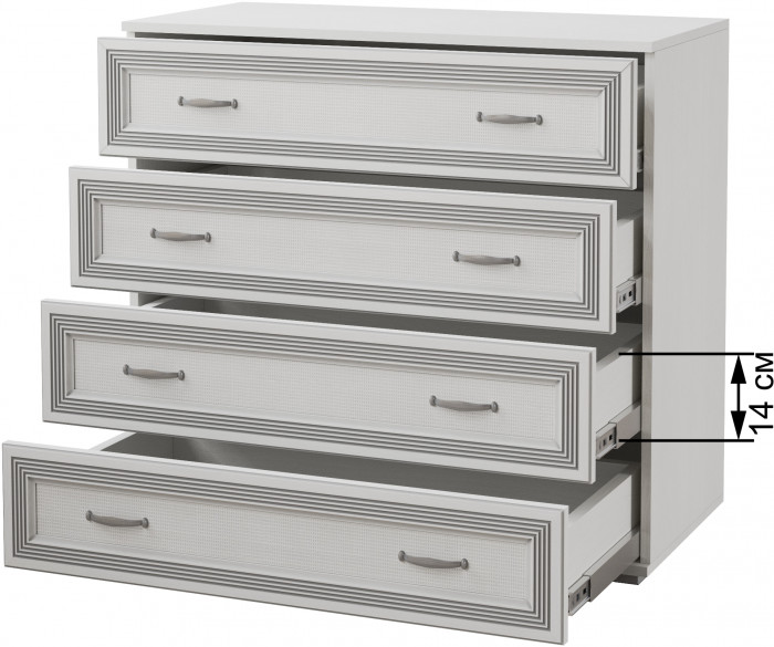 Модульная спальня Ливорно, набор 4, Ясень анкор светлый