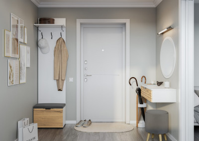 Прихожая Ома, набор №1, Белый/Дуб Тортуга, Simple 27