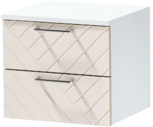 Тумба-6 прикроватная подвесная "Иннэс-7", Белый/Тирамису матовый