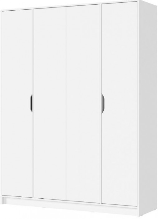 РУНА ШК 04 Шкаф 4-х створчатый Фасад БЕЛЫЙ/Корпус БЕЛЫЙ