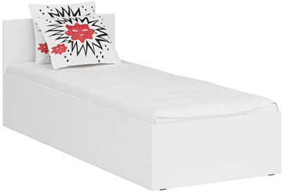 Стандарт Кровать 0800, цвет белый, ШхГхВ 83,5х203,5х70 см., сп.м. 800х2000 мм., без матраса, основание есть