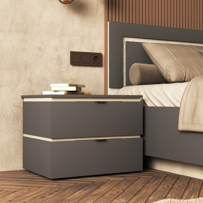 Модульная спальня "Ривьера" - Ясень снежный/Графит